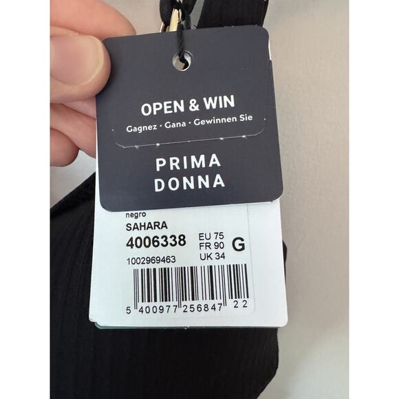 PRIMA DONNA SAHARA PADDED ONE-PC SWIMSUIT BLACK SZ 34G (UK) 34I (US) NWT - Picture 9 of 13